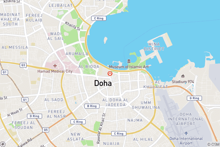 Mapa de Las Mejores Vacaciones Familiares en Qatar, 5 Días a Medida, Salida Diaria y Guía Privado