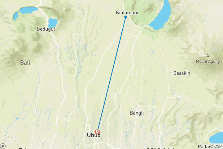 Carte du circuit Bali : Trekking au lever du soleil du Mont Batur avec source d'eau chaude naturelle - sans hébergement