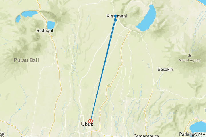 Carte du circuit Excursion privée en jeep au lever du soleil sur le mont Batur et aventure dans la lave noire