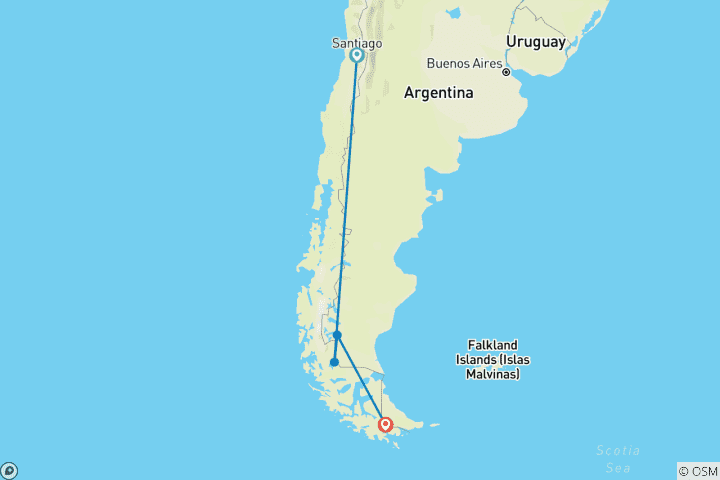 Mapa de Patagonia premium