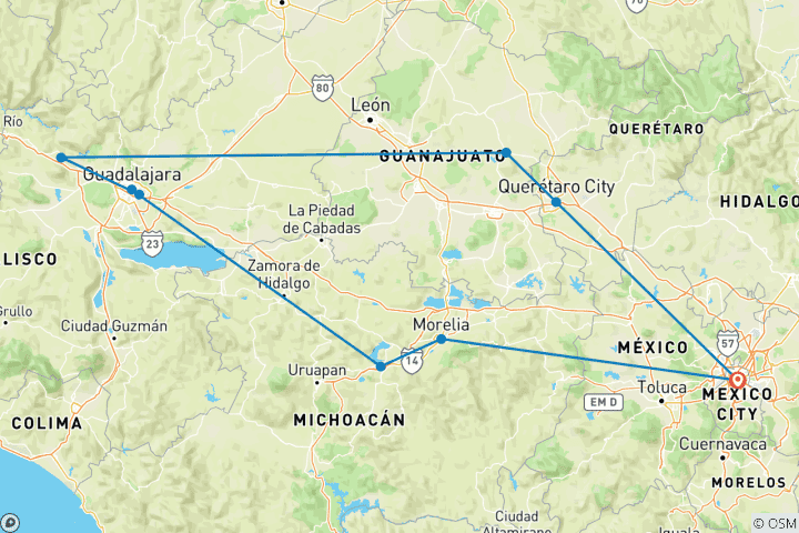 Kaart van Koloniale steden - 5 dagen
