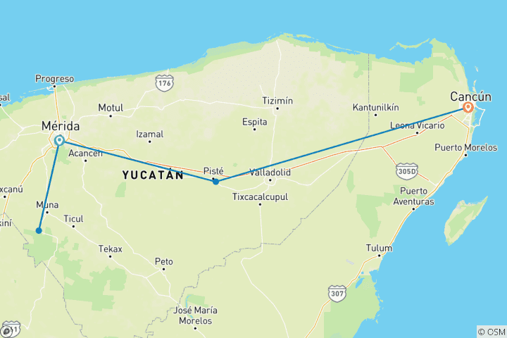 Carte du circuit Séjour à Mérida - 4 jours