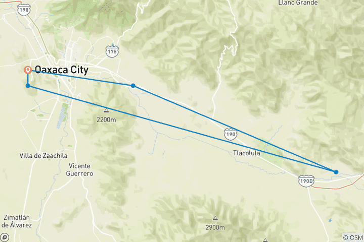 Carte du circuit Séjour à Oaxaca - 5 jours