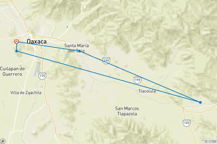 Map of Oaxaca City Break - 3 Days