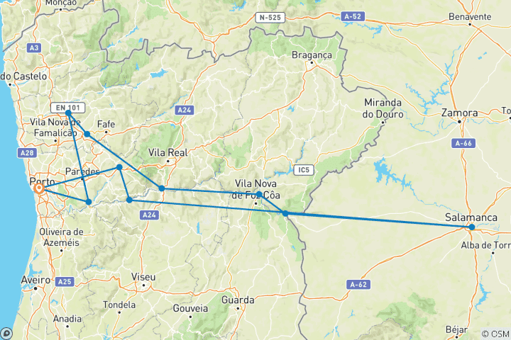 Map of Vida Portugal:  Vineyards & Villages Along the Douro