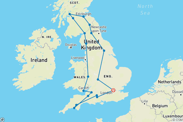 Map of Best of Britain (Classic, 10 Days)