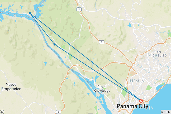 Map of Tailor-Made Adventure to Panama Canal & Rainforest, Daily Departure