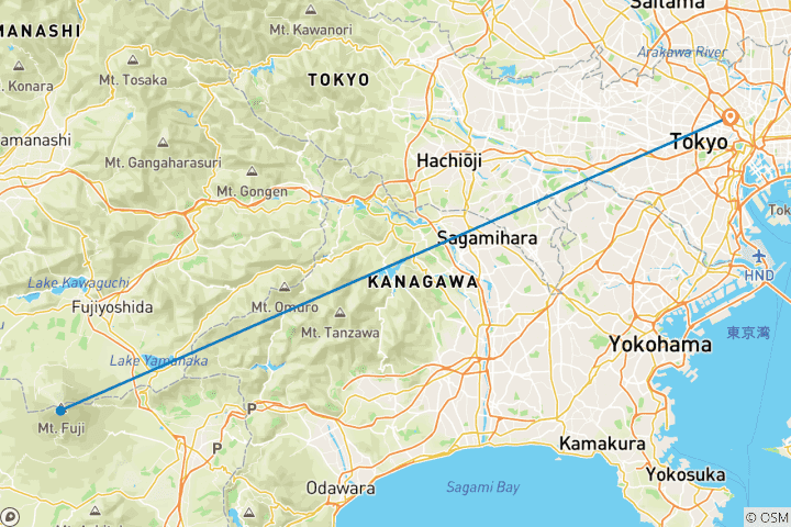 Carte du circuit Circuit en mini-groupe de 4 jours au Japon : Tokyo - Hakone (Mt. Fuji) - Tokyo, Max 6 personnes