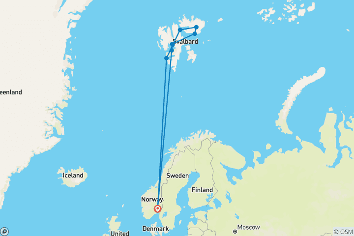 Carte du circuit Exploration approfondie au pays de l'ours polaire