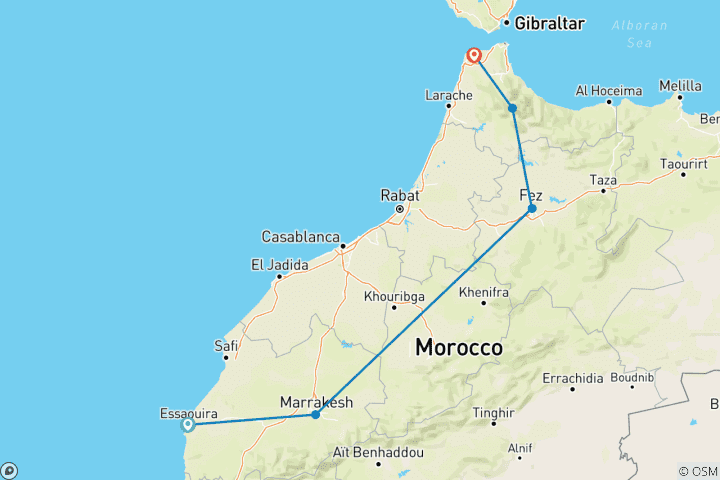 Carte du circuit Villes marocaines d'un océan à l'autre - 14 jours