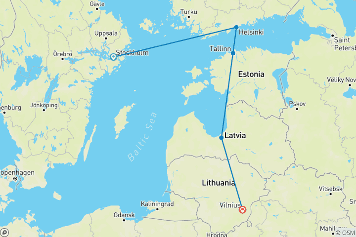 Map of Jewels of the Baltics