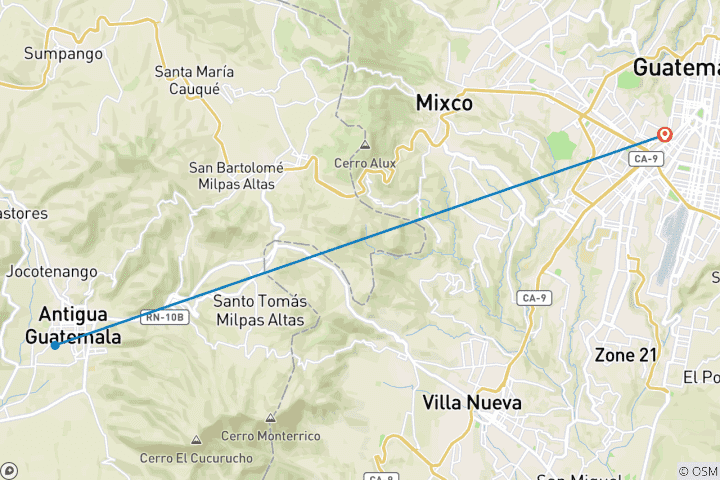 Mapa de Viaje a Guatemala personalizado - salida diaria y Gudie privado