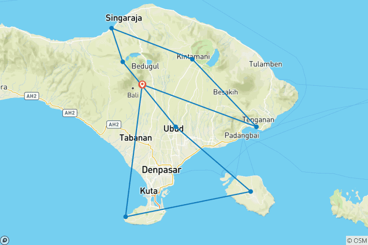 Karte von Erstaunliche Bali Erfahrung: Privat geführte Rundreise