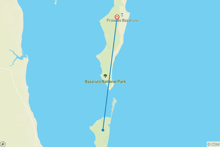 Map of Tailor-Made Private Mozambique Holiday of Bazaruto Island, Daily Departure