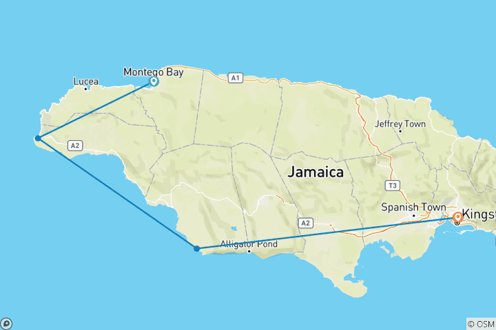 Map of Tailor-Made Best Jamaica Tour with Daily Departure and Private Guide