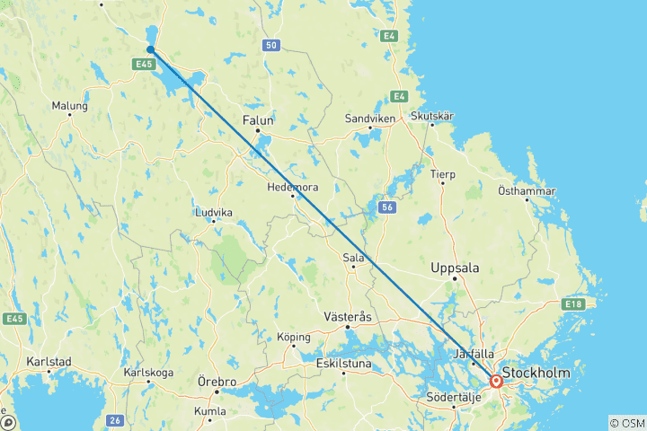 Carte du circuit Nouvel An magique dans la Suède sauvage