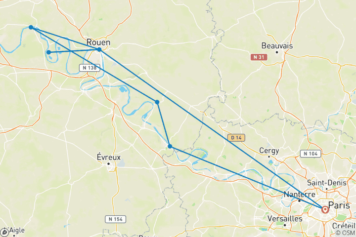 Carte du circuit France | Tour de la Seine à vélo | Vélo et bateau