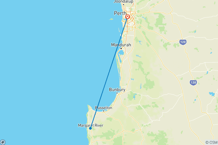 Map of Hike Western Australia's Cape to Cape Track