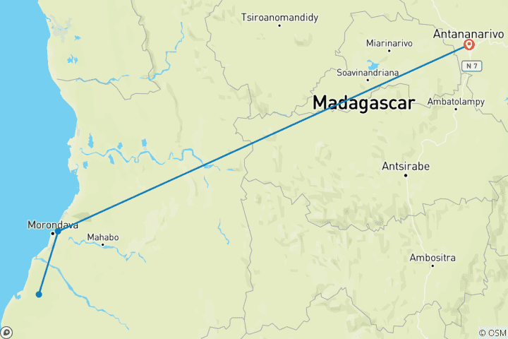 Map of Baobab Avenue & Kirindy Tours 04Days/03Nights (Comfort)