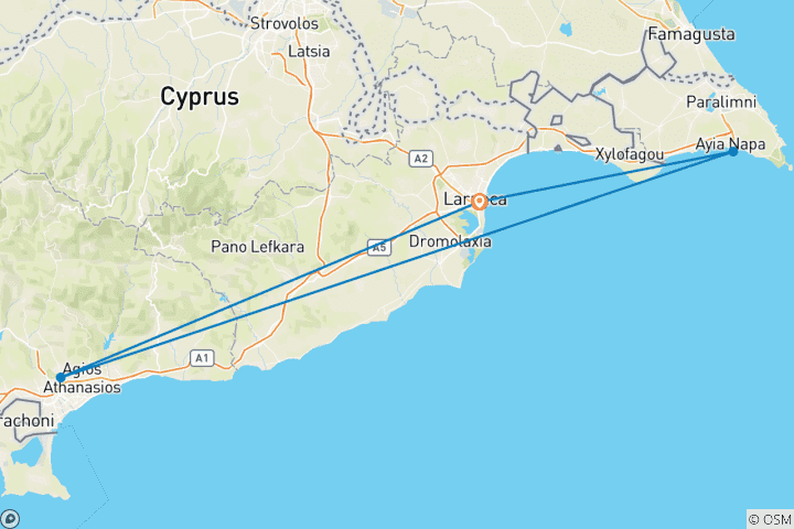 Carte du circuit Le goût de Chypre