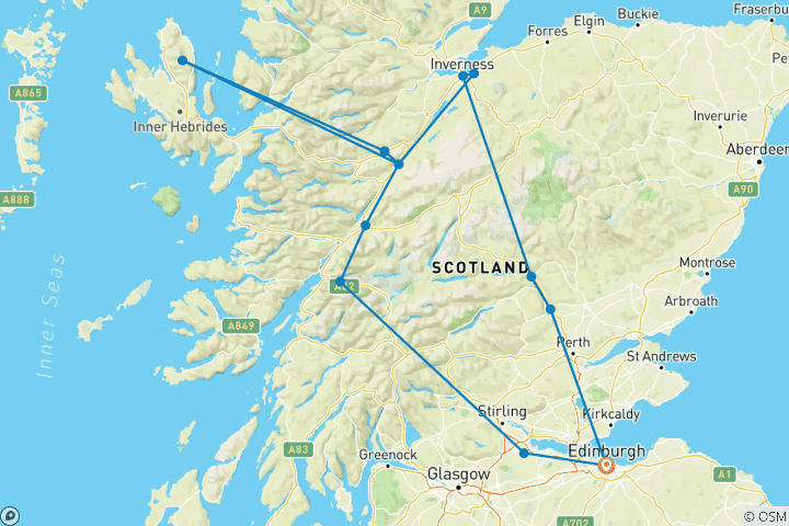 Carte du circuit Wild Skye et; Loch Ness Hunter