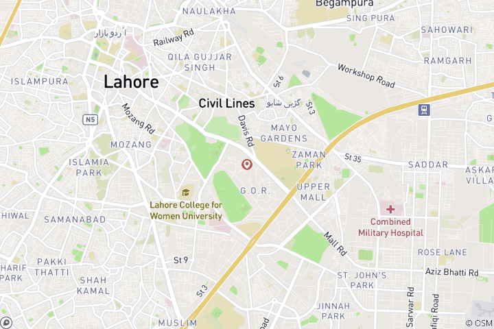 Map of Lahore Guided Tour