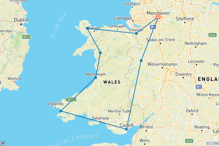 Map of Round Trip Wales