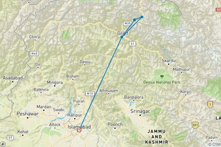 Map of Patundas Trek Pakistan 2025 By Exploria