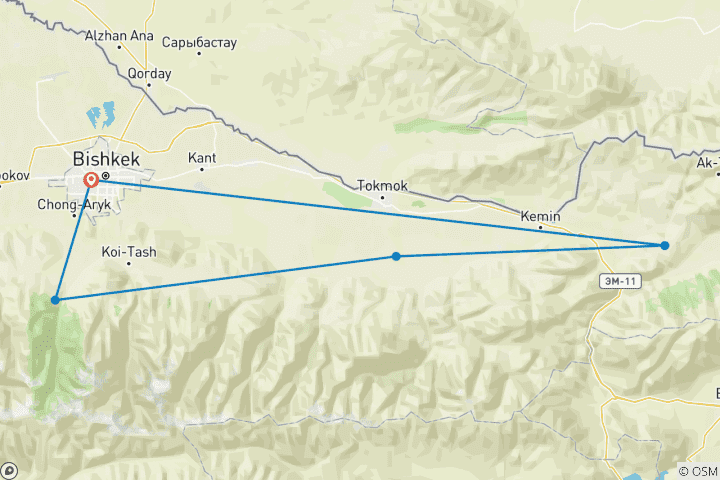 Carte du circuit Séjour au Kirghizstan à l'occasion de la fête nationale des Émirats arabes unis, 3 jours et 2 nuits