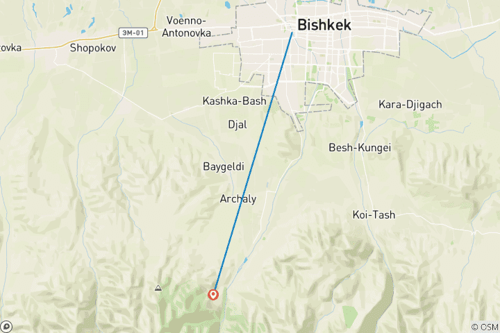 Map of UAE National Day holiday package to Kyrgyzstan, 3 days 2 night