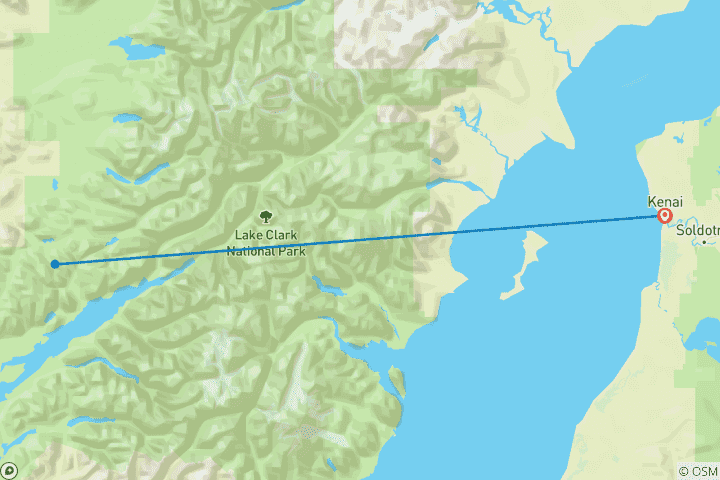 Carte du circuit Les montagne et le glaciers de l'Alaksa camp de base