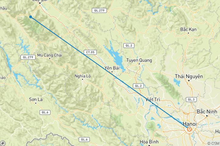 Map of Sapa Trekking 2 Days 1 Night Overnight At Local Homestay