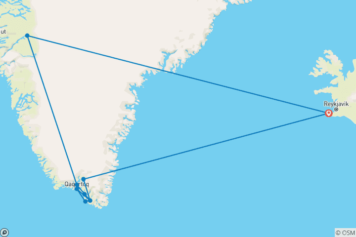 Map of Inuit, Icebergs and Northern Lights