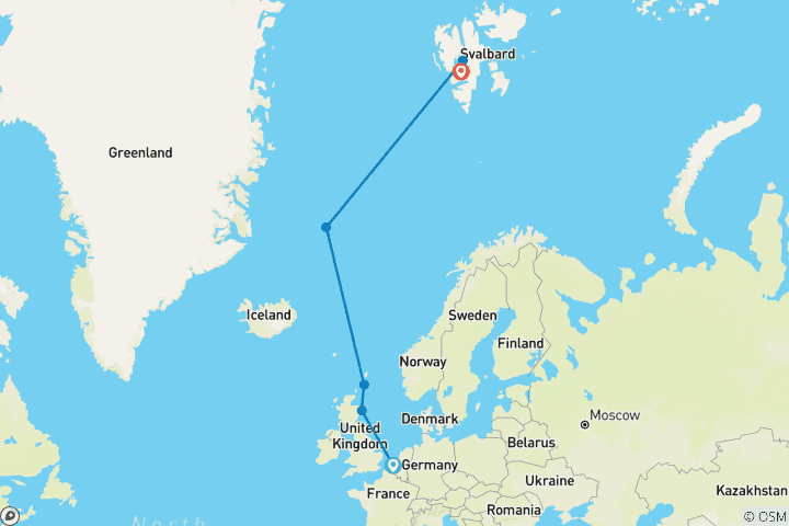 Karte von Trauminseln im Nordatlantik