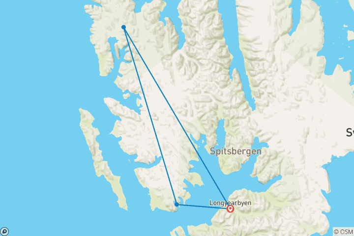 Map of Spitsbergen Circumnavigation by Sailing Ship