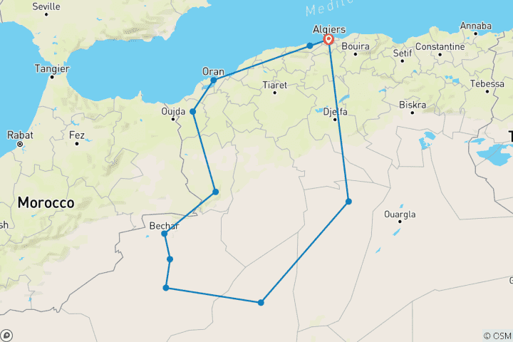 Map of Saoura Oases and Mozabites