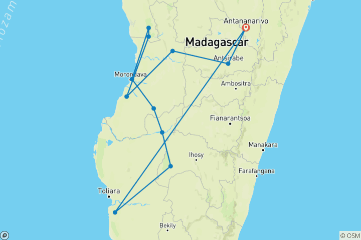 Kaart van Expeditie naar de verloren wereld van Madagaskar - het Makay-gebergte