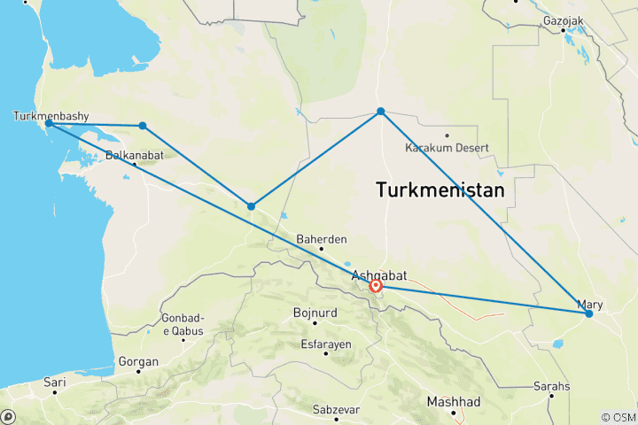 Map of Desert Ride through Unknown Nomadic Land