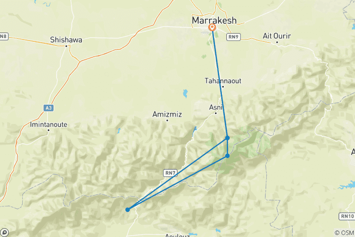 Kaart van Skitocht naar de Jebel Toubkal (4167 m)