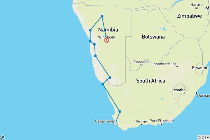 Map of From the Cape to Windhoek