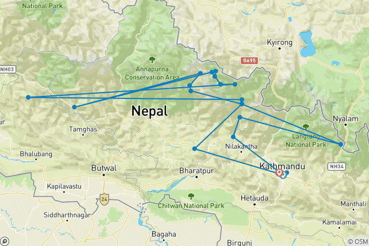 Map of Pure natural contrasts at the Larkya La Pass & Manaslu