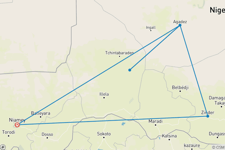 Carte du circuit Au festival Guerewool de Wodaabe