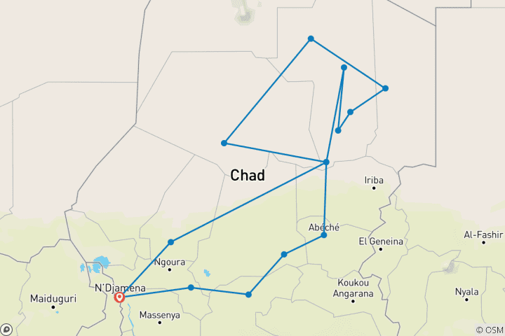 Carte du circuit Paradis perdu du Sahara