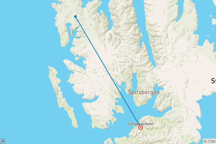 Map of The Peaks of Spitsbergen - Ski & Sail