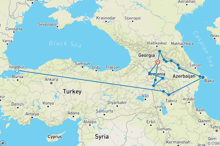 Mapa de Transcaucasia - Saludos desde el balcón de Europa