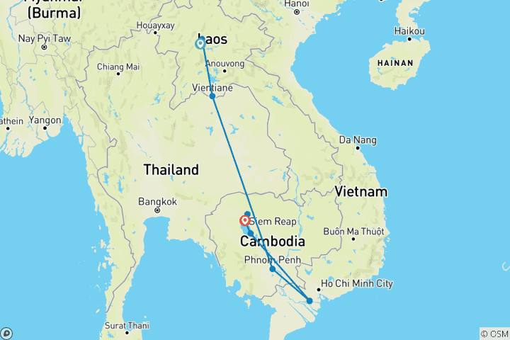 Mapa de En el corazón de Indochina