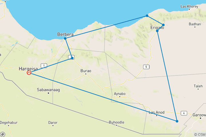 Carte du circuit Au pays de Soomaali