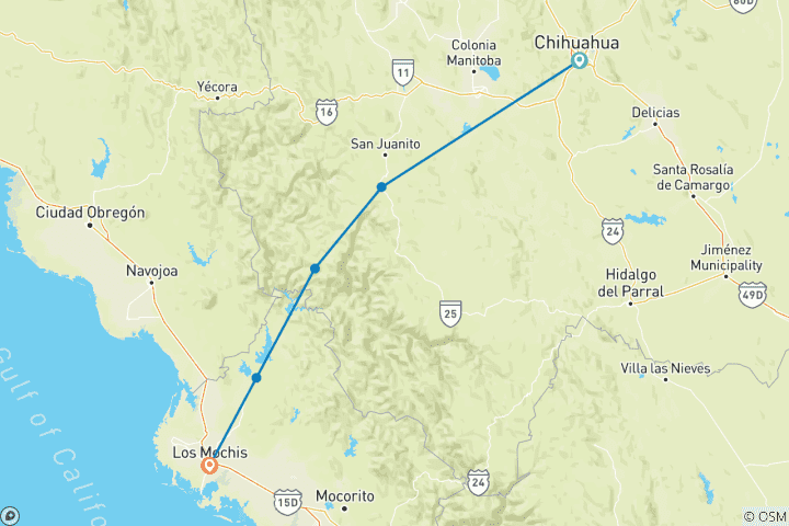 Mapa de Sierra Tarahumara