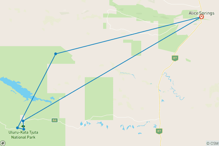 Map of Uluru & Kings Canyon Adventure