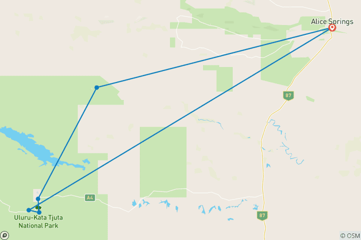 Carte du circuit Uluru et Kings Canyon Express